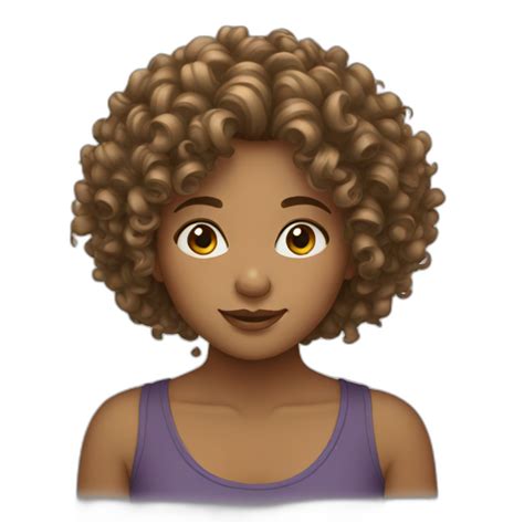 Runner Girl With Curly Hair Ai Emoji Generator