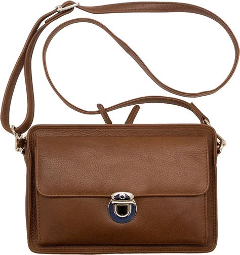 Ili Leather Crossbody Organizer Handbag Toffee Handbags Amazon Com