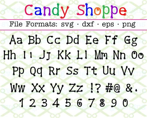 Candy Shoppe Dots Svg Font Cricut And Silhouette Files Svg Dxf Eps Png