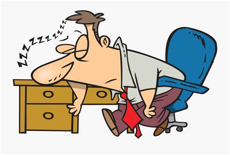 Clipart Exhausted Man Dozing At His Desk Tired Clipart Free