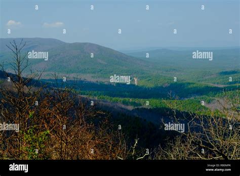 Arkansas Ouachita Mountains Seen From The Talimena Drive Stock Photo