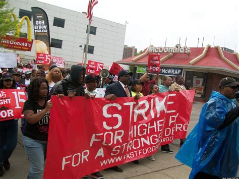 Detroit Fast Food Strike Employees Gather At Protest To Demand Unions