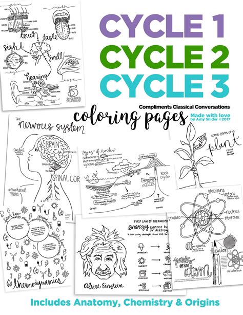 4th Edition Science Coloring Pages All 3 Cycles Classical