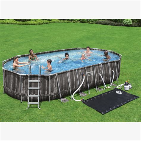Bestway 22 X 12 Ft Power Steel Oval Frame Pool With Sand Filter Pump