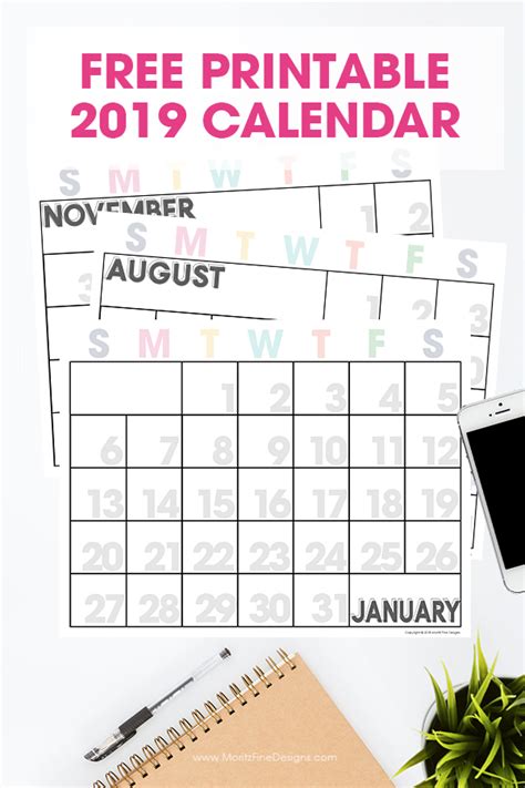 Below are printable calendars you're welcome to download and print thru year 2025. 2019 Printable Calendar | Free Printable Monthly Calendar