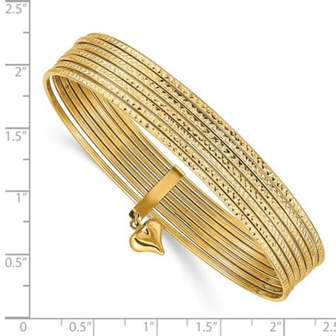 14kt Yellow Gold 7 Days Semanario Bangle Bracelet Set Db534