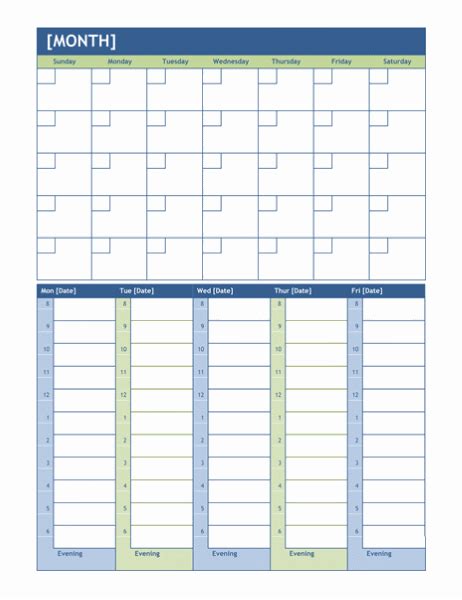 monthly  weekly planning calendar