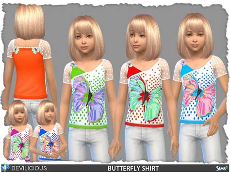 Devilicious Butterfly Shirt Butterfly Shirts Sims 4 Clothing Sims 4