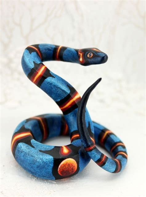 Snake Figurine Sculpture Totem Animal Polymer Clay Animals Resin