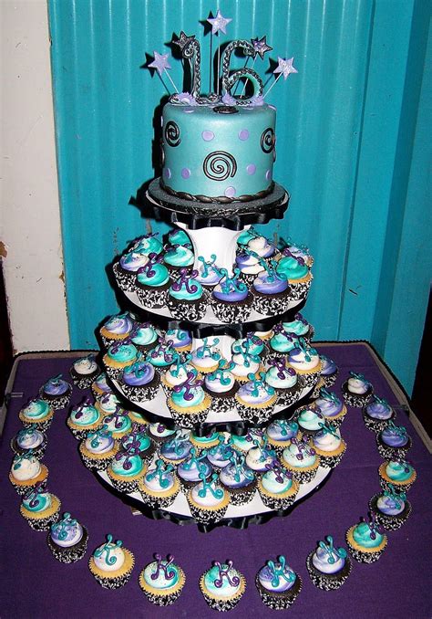 sweet 16 cakes amp cupcakes aria art