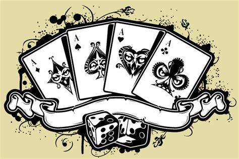Vector Set Of Aces Playing Cards 123freevectors