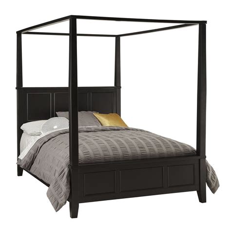 Shop Home Styles Bedford Black King Canopy Bed At