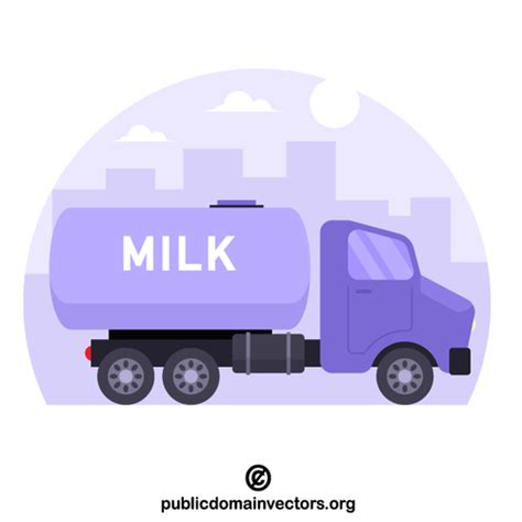 Truck Transporting Milk Public Domain Vectors