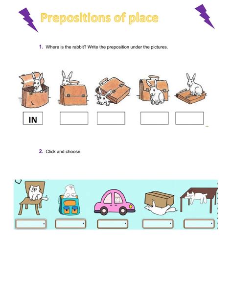 Prepositions Of Place Online Exercise For Grade 1