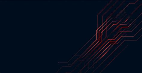 Free Vector Digital Red Circuit Lines Technology Background Design