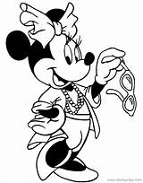Minnie Coloring Pages Disneyclips Mouse Fashion Fashionable sketch template