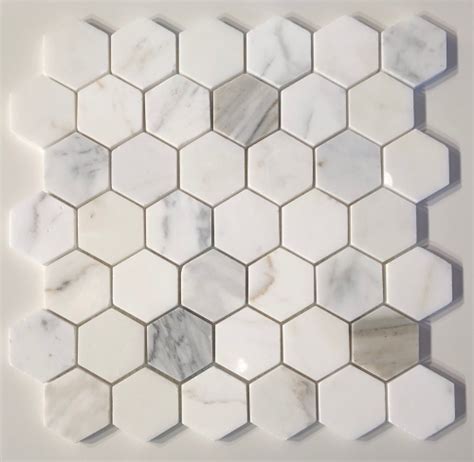 2 Inch Hexagon Calacatta Gold Polished Marble Mosaic Tile
