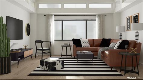 A Mid Century Modern Living Room Black And White Approach Living