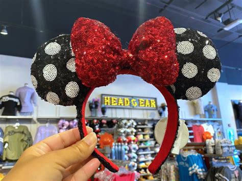 Photos New Redesigned Classic Sequined Minnie Mouse Ear Headband At