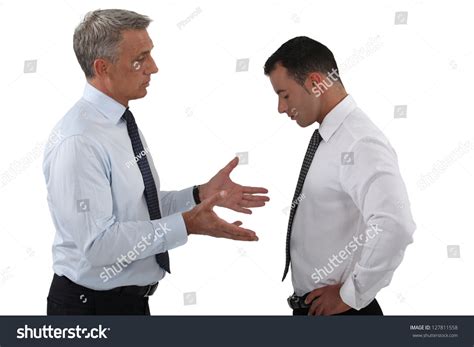 Boss Employee Having Serious Discussion Stock Photo 127811558