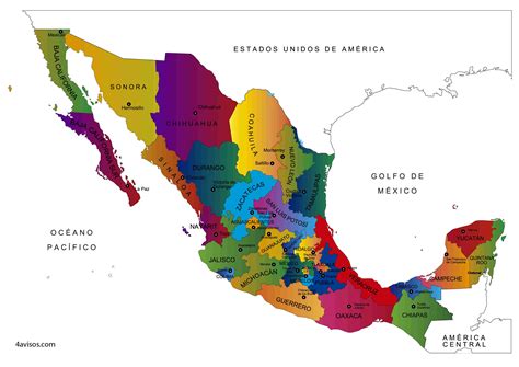 Mapa De Mexico Con Sus Estados Y Capitales Para Imprimir Snipe