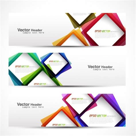 Free Vector Header With Colorful Squares