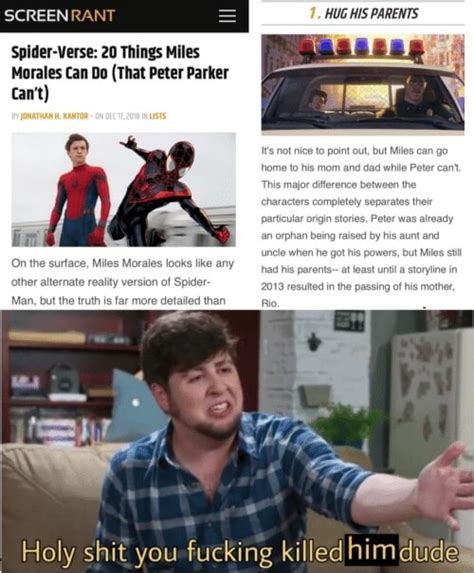 Spider Verse 20 Things Miles Morales Can Do That Peter Parker Cant E