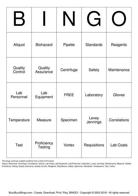 Lab Week 2018 Bingo Cards To Download Print And Customize