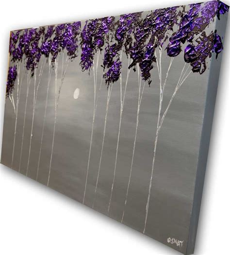 Abstract Paintings By Osnat Fine Art Purple Blossom Blooming Tree