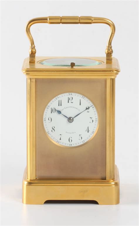 A French Carriage Clock With Rare Striking Grottendieck Brussel Circa