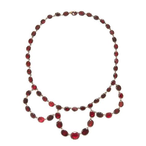 Early English Georgian Garnet Necklace Garnet Necklace Ancient