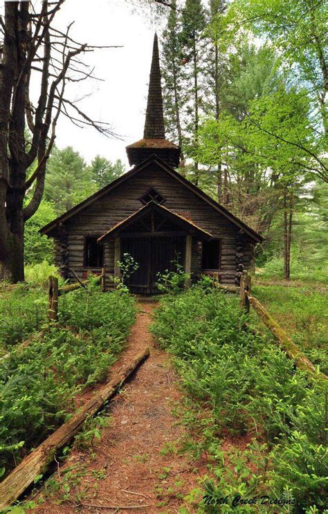 Abandoned Little Churches Nestled Among The Trees In The Country