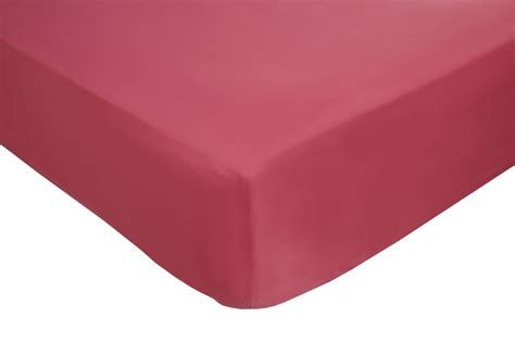 Cerise Pink Plain Dyed Polycotton Fitted Bed Sheet 50 Cotton Littens