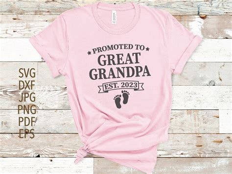 Promoted To Great Grandpa Est 2023 Svg Great Grandpa Svg Etsy