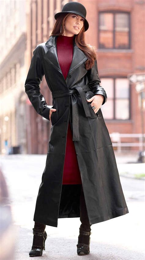 Greyship Long Leather Coat Leather Coat Trench Coats Women