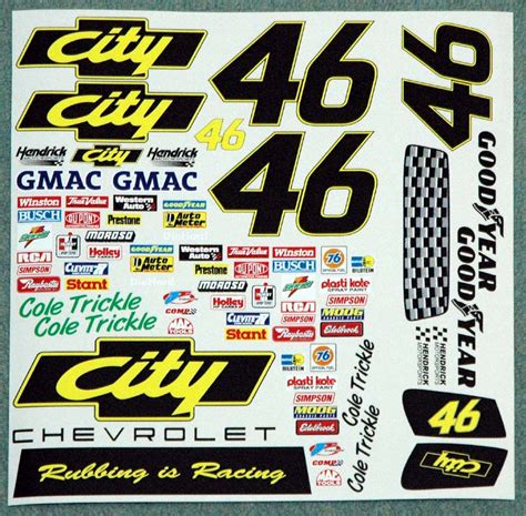 Sct Cole Trickles City Chevrolet Days Of Thunder Decals Au3300