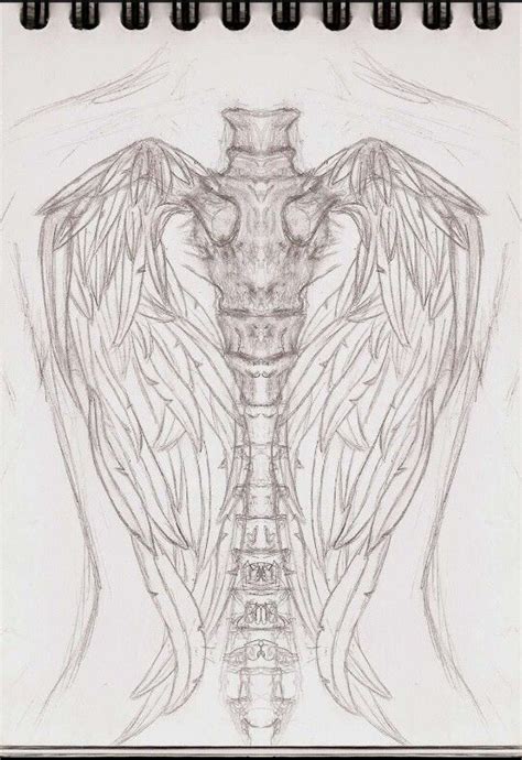 Skeleton Wings Back Tattoo