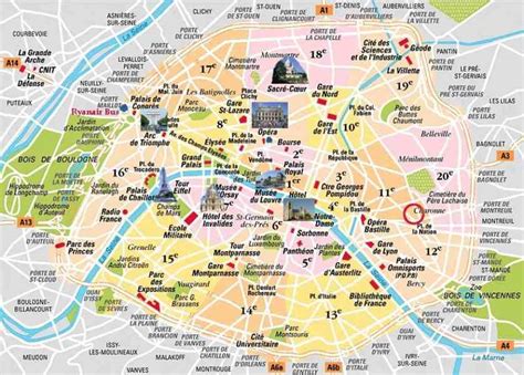 Map Of Paris With Attractions