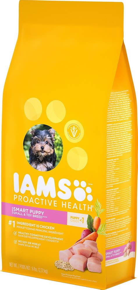 This formula is recommended for pregnant and nursing dogs. Iams ProActive Health Smart Puppy Small & Toy Breed Dry ...