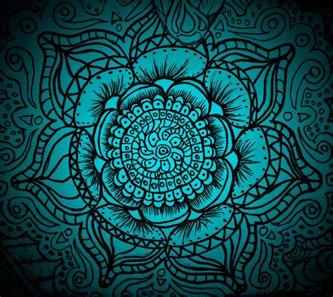 Teal Mandala Digital Art By Troy Ratliff