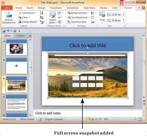 Powerpoint Inserting A Screenshot In Powerpoint Tutorial Desk