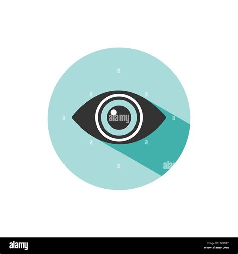 Body Senses Vision Eye Icon With Shade On Green Circle Vector