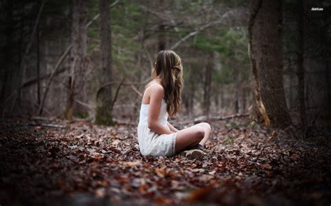 Meditating In The Forest Wallpaper Lonely Girl Growing Up Girl Photography