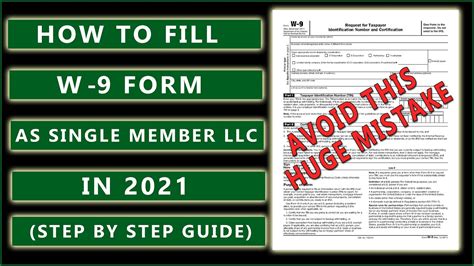 How To Fill Out W9 Form For A Single Member Llc In 2021 Credit Viral