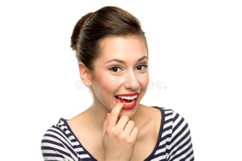 Woman Biting Lip Stock Image Image Of Portrait Colorful 28161743