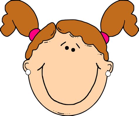 Light Brown Hair Girl With Ponytails Clip Art At Vector