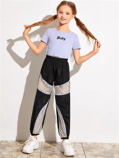 pantalones viento reflexivos con malla mode de mujer shein españa en 2020 ropa para niñas