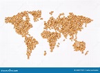 World Map Made of Wheat Grains. Grain Continents Stock Image - Image of ...