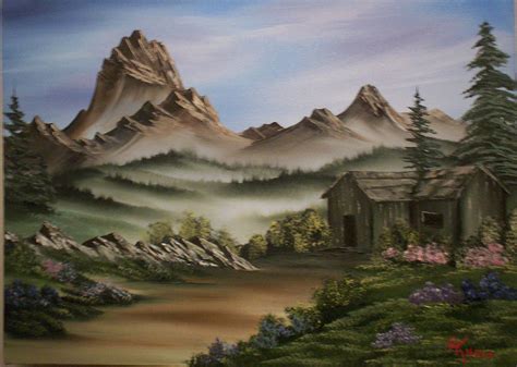 Mountain Cabin Painting By Alfred Knoll