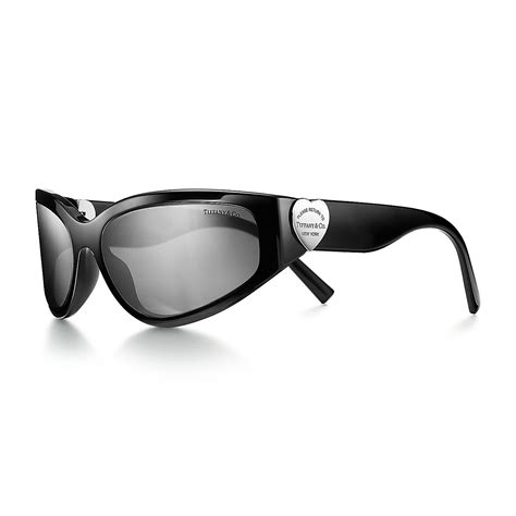 Return To Tiffany™ Sunglasses In Black Acetate With Gray Mirrored Lenses Tiffany And Co